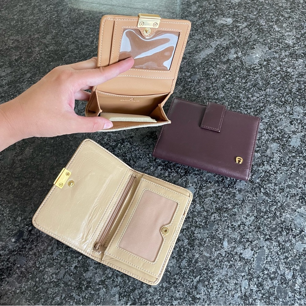 Beige Leather Wallet Trio by Etienne Aigner - Picture 4 of 8